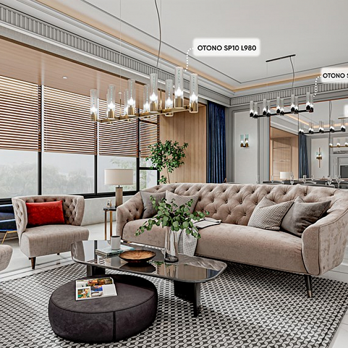 Бра Crystal Lux OTONO AP2 BRASS/TRANSPARENTE